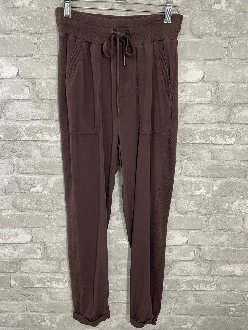 Splendid Brown Women's Drawstring Cuffed Jogger Pants